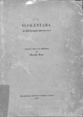 Slokantara an old javanese didactic text