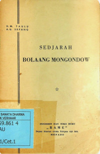 Image of Sedjarah Bolaang Mongondow
